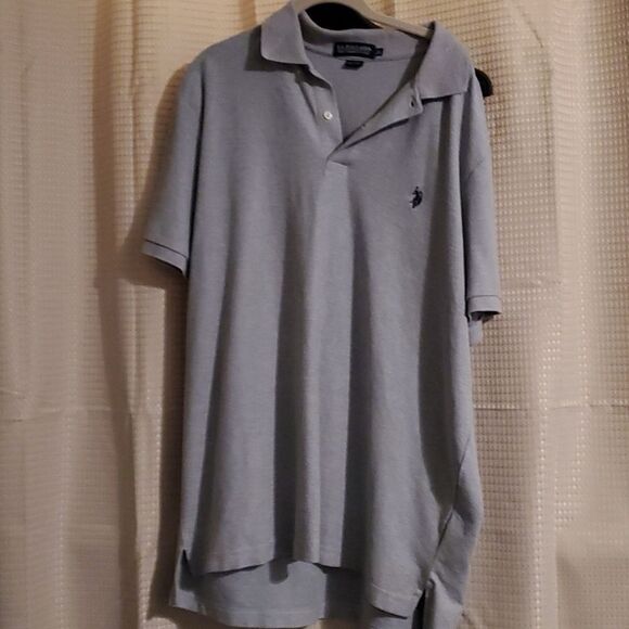 US Polo Assn performance Pique shirt grey 2XL - Picture 1 of 7